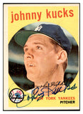 1959 Topps #289 Johnny Kucks Yankees Signed Autographed 534518