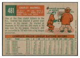 1959 Topps #481 Charley Maxwell Tigers Signed Autographed 534539