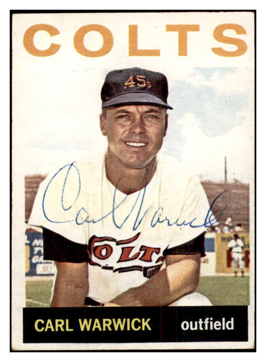 1964 Topps #179 Carl Warwick Colt .45s Signed Autographed 534548