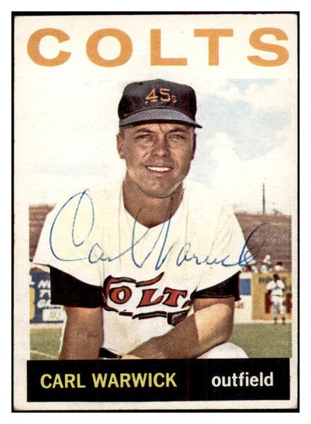 1964 Topps #179 Carl Warwick Colt .45s Signed Autographed 534548