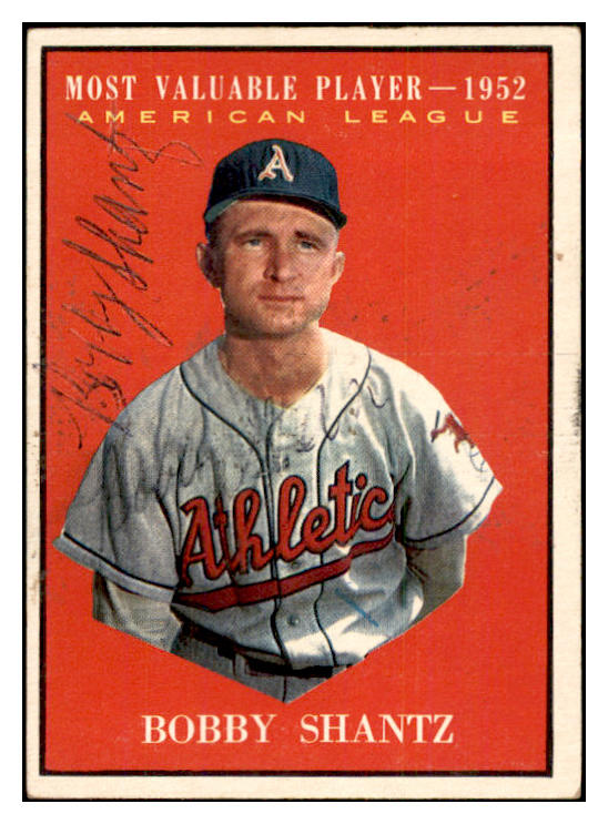 1961 Topps #473 Bobby Shantz MVP A's Signed Autographed 534550
