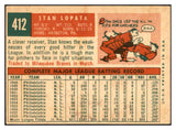 1959 Topps #412 Stan Lopata Phillies Signed Autographed 534564