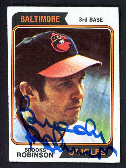 1974 Topps #160 Brooks Robinson Orioles Signed Autographed 534581