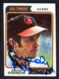 1974 Topps #160 Brooks Robinson Orioles Signed Autographed 534581