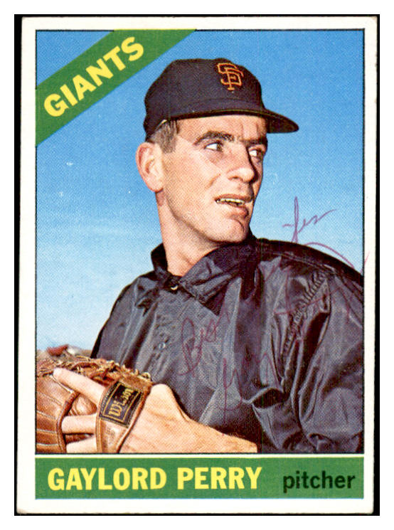 1966 Topps #598 Gaylord Perry Giants Signed Autographed 534585