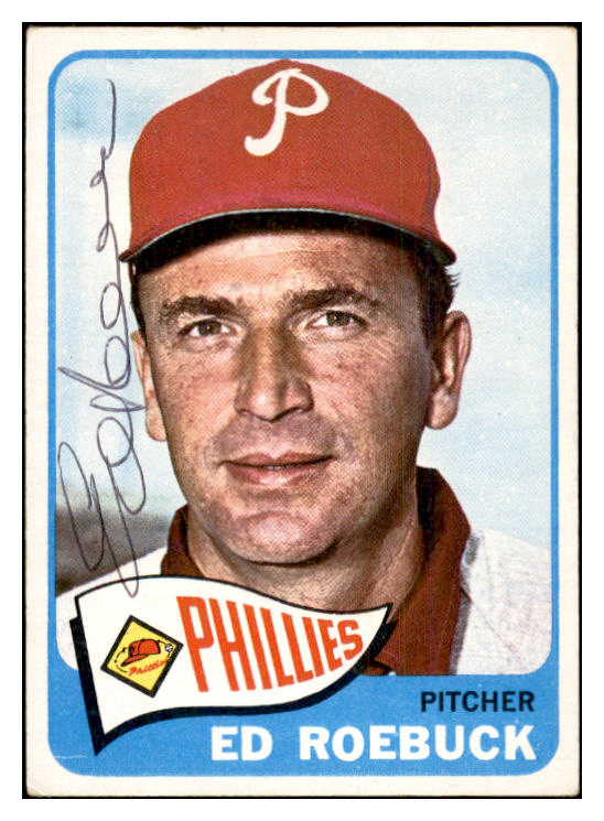 1965 Topps #052 Ed Roebuck Phillies Signed Autographed 534587