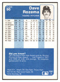 1984 Fleer #090 Dave Rozema Tigers Signed Autographed 534615