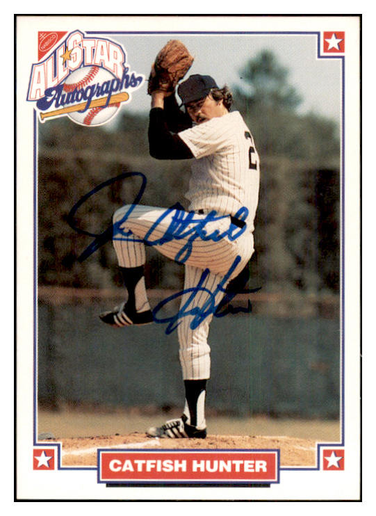 1993 Nabisco Catfish Hunter Yankees Signed Autographed 534621