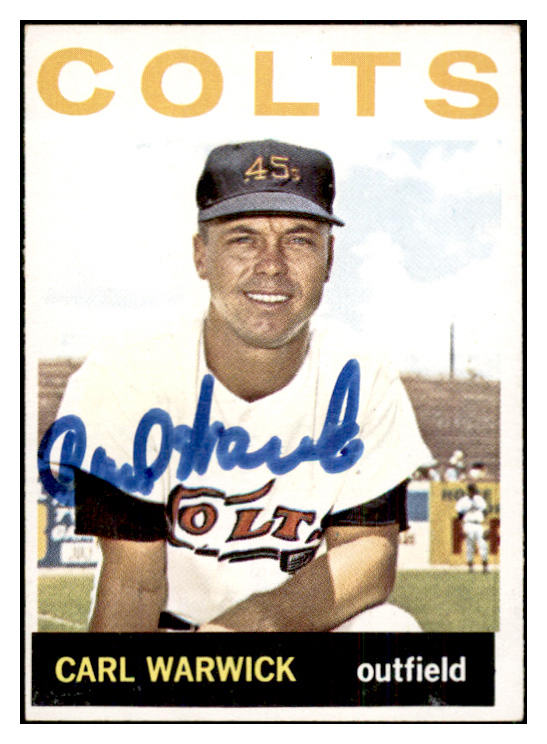 1964 Topps #179 Carl Warwick Colt .45s Signed Autographed 534631