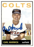 1964 Topps #179 Carl Warwick Colt .45s Signed Autographed 534631