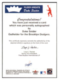 2001 Fleer Greats Duke Snider Dodgers Signed Autographed 534635