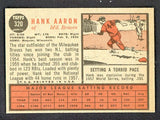 1962 Topps Baseball #320 Hank Aaron Braves EX+/EX-MT 534656