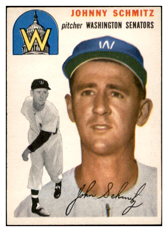 1954 Topps Baseball #033 Johnny Schmitz Senators EX-MT 534680