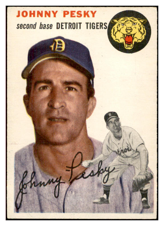 1954 Topps Baseball #063 Johnny Pesky Tigers EX-MT 534701