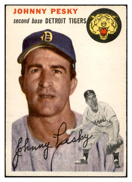 1954 Topps Baseball #063 Johnny Pesky Tigers EX-MT 534701