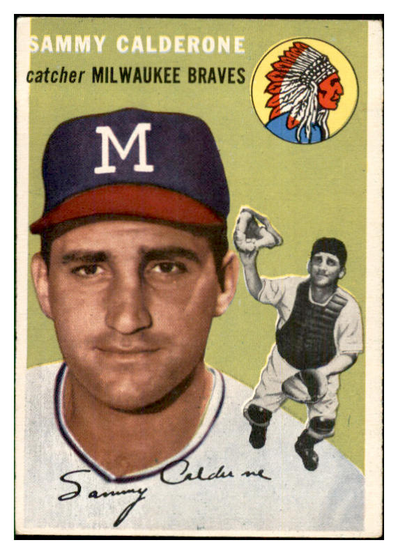 1954 Topps Baseball #068 Sammy Calderone Braves EX-MT 534706