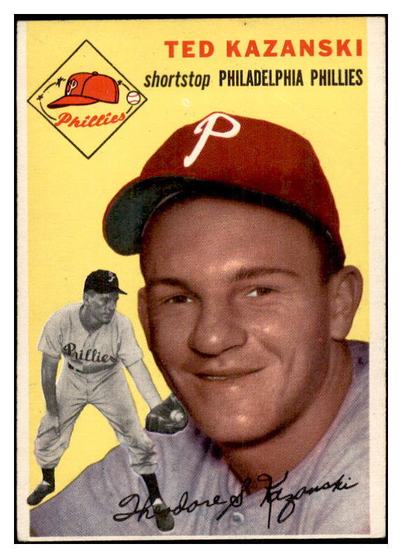 1954 Topps Baseball #078 Ted Kazanski Phillies EX-MT 534715