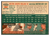 1954 Topps Baseball #082 Milt Bolling Red Sox EX 534719