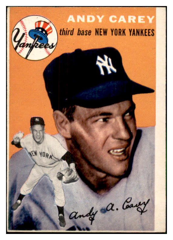 1954 Topps Baseball #105 Andy Carey Yankees EX 534734
