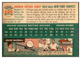 1954 Topps Baseball #105 Andy Carey Yankees EX 534734