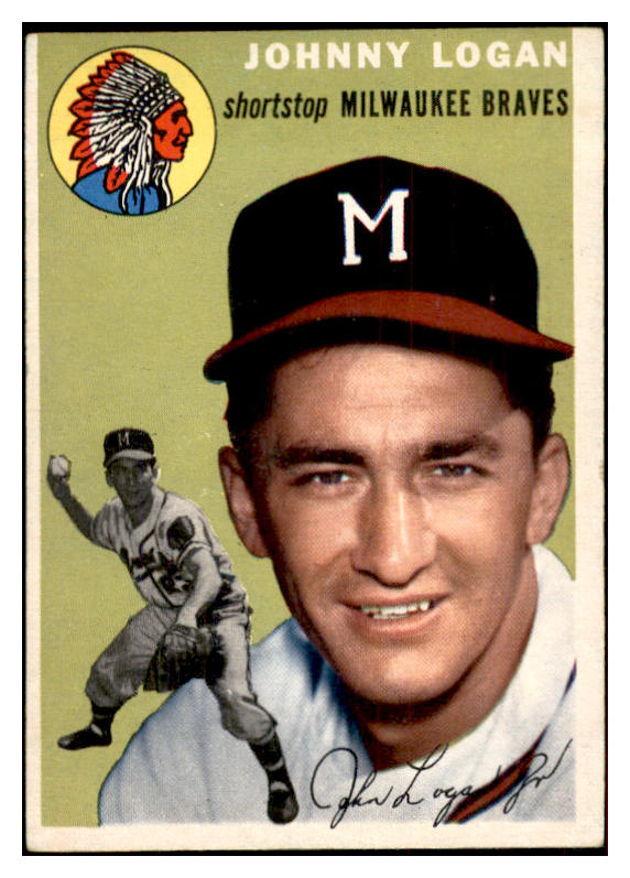 1954 Topps Baseball #122 Johnny Logan Braves EX-MT 534749