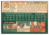 1954 Topps Baseball #123 Bobby Adams Reds EX-MT 534750