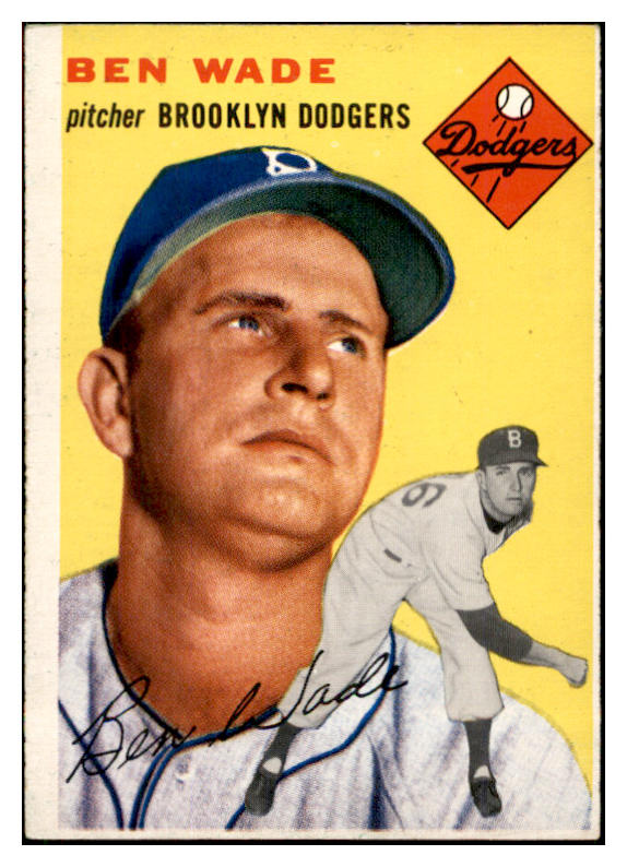 1954 Topps Baseball #126 Ben Wade Dodgers EX-MT 534753