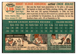 1954 Topps Baseball #138 Bob Borkowski Reds EX-MT 534761