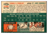 1954 Topps Baseball #142 Tom Poholsky Cardinals EX-MT 534764