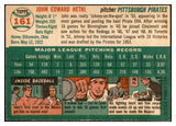1954 Topps Baseball #161 John Hetki Pirates EX-MT 534781