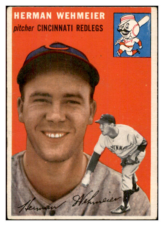 1954 Topps Baseball #162 Herman Wehmeier Reds EX 534782