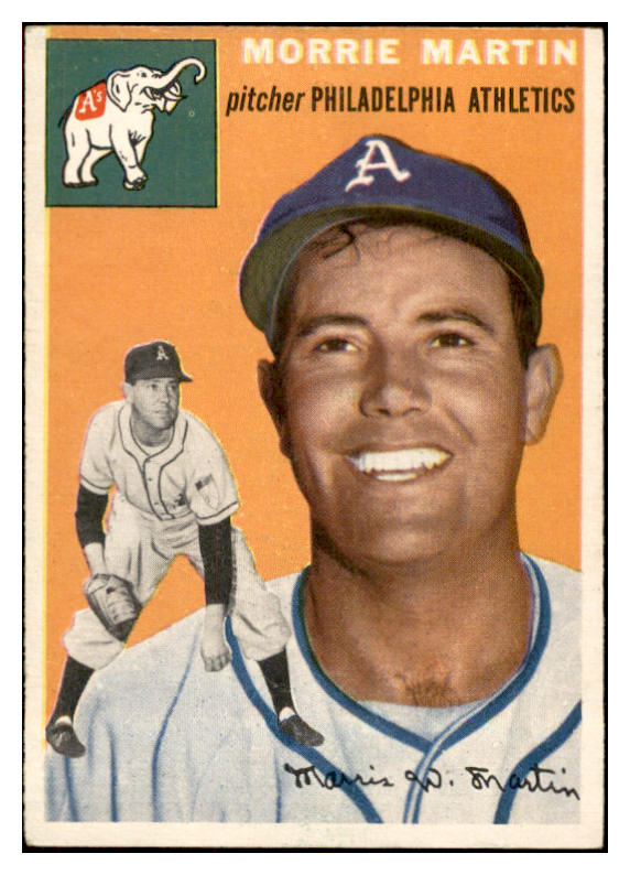 1954 Topps Baseball #168 Morrie Martin A's EX-MT 534785