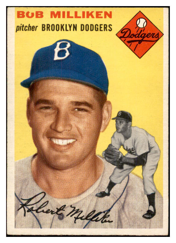 1954 Topps Baseball #177 Bob Milliken Dodgers EX-MT 534788