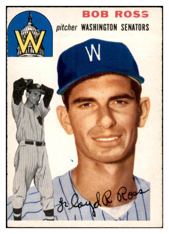 1954 Topps Baseball #189 Bob Ross Senators EX 534791