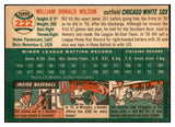 1954 Topps Baseball #222 Bill Wilson White Sox EX-MT 534804