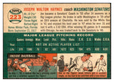 1954 Topps Baseball #223 Joe Haynes Senators EX-MT 534805