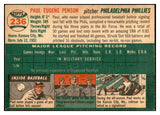 1954 Topps Baseball #236 Paul Penson Phillies EX-MT 534815