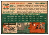 1954 Topps Baseball #249 Wilmer Mizell Cardinals EX-MT 534826