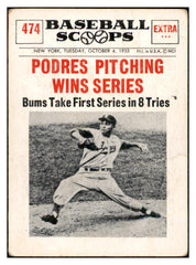 1961 Nu Card Scoops #474 Johnny Podres Dodgers GD-VG 534836
