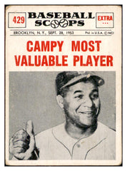 1961 Nu Card Scoops #429 Roy Campanella Dodgers GD-VG 534838