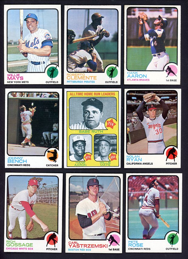 1973 Topps Baseball Near Set (No Schmidt) EX-MT Clemente Mays 534848