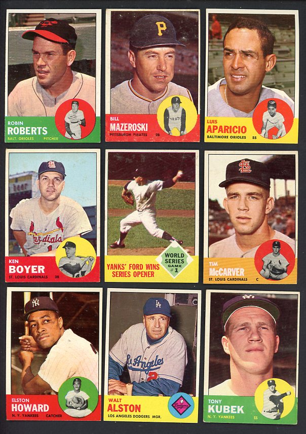 1963 Topps Set Lot 510 Diff EX Mazeroski Roberts Aparicio 534853