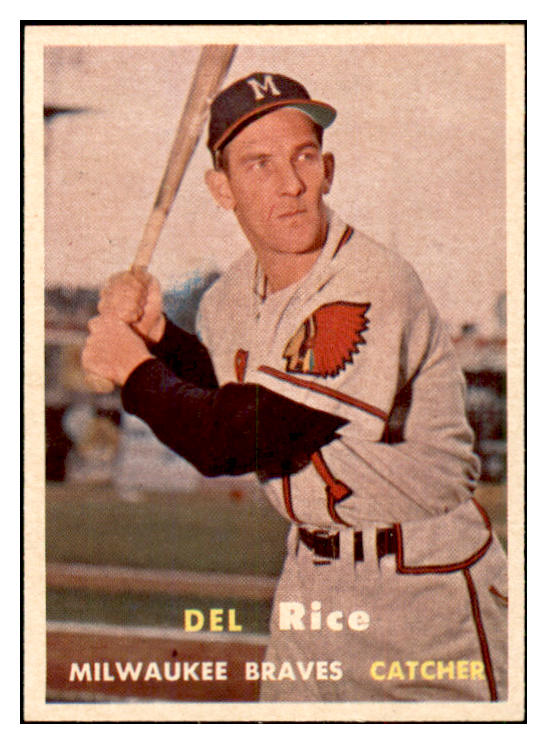 1957 Topps Baseball #193 Del Rice Braves NR-MT 534875