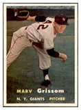 1957 Topps Baseball #216 Marv Grissom Giants NR-MT 534880