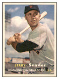 1957 Topps Baseball #022 Jerry Snyder Senators NR-MT 534883