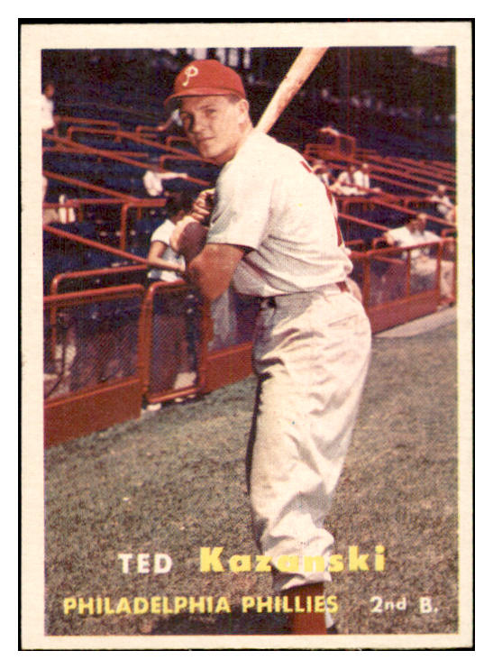 1957 Topps Baseball #027 Ted Kazanski Phillies NR-MT 534884