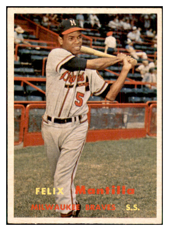 1957 Topps Baseball #188 Felix Mantilla Braves EX-MT 534924
