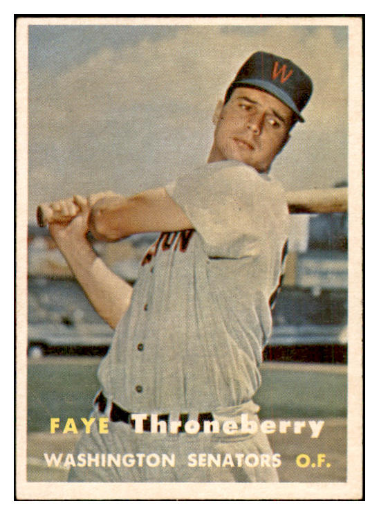 1957 Topps Baseball #356 Faye Throneberry Senators EX-MT 534925