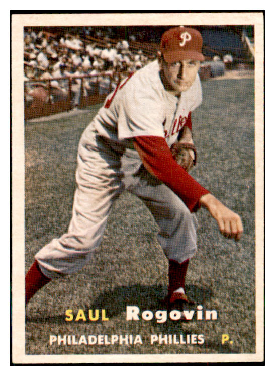 1957 Topps Baseball #129 Saul Rogovin Phillies EX-MT 534936