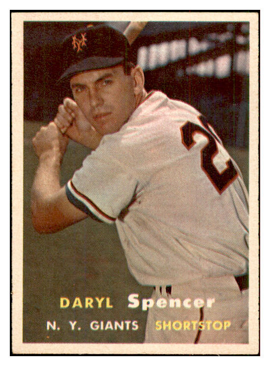 1957 Topps Baseball #049 Daryl Spencer Giants EX-MT 534943